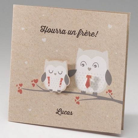 Images à contrastes - Cartes N/B pour bébé - Coucou Hibou