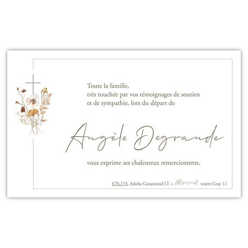 Carte de condoléances amaryllis