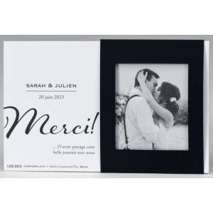 Carte lunch ou remerciements tendance chevalet noir blanc photo BUROMAC Papillons 2018 128.903