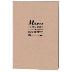 Menu mariage moderne papier kraft Belarto Yes We Do ! 728603