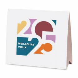 Carte de vœux 2025 pour entreprise, en forme de calendrier chevalet