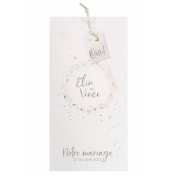 Faire-part mariage nature chic crème pochette papillons dorure BELARTO Collection Mariage 620004