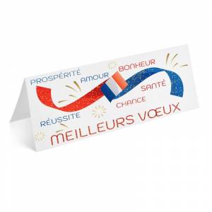 Carte de vœux festive drapeau tricolore français