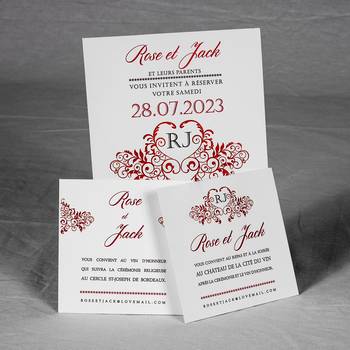 Des invitations coordonnées à votre faire-part pour une harmonie parfait de votre papeterie mariage