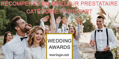 Wedding Awards mariages.net catégorie faire-part mariage pour mesfairepart.com